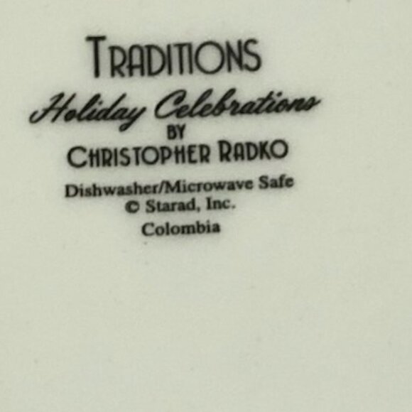 Christopher Radko Traditions Holiday Celebrations Appetizer or Salad Plate Set - Picture 4 of 5